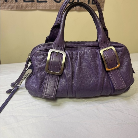 Cole Haan Purple Shoulder Bag with Silver Adjustable Buckles